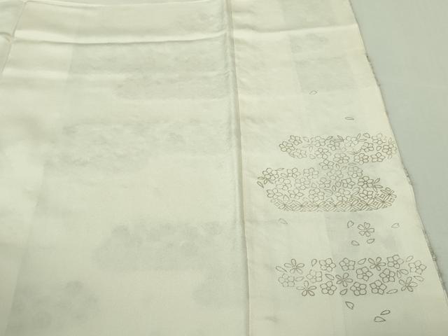 平和屋本店●極上 訪問着 総刺繍 霞花文 象牙色地 金糸 逸品 DZAB2469kh6