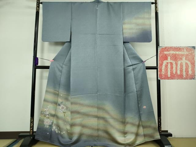 平和屋本店●極上 久保田一竹 幻の辻が花 訪問着 暈し染め 金通し地 逸品 DZAB2470kh6
