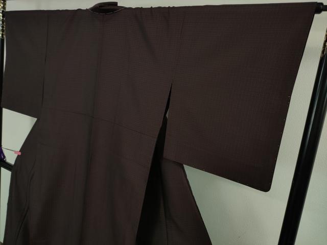 平和屋着物▽極上 お召 単衣 黒鳶色 京都きもの友禅扱い 逸品 未使用 DZAB2479kh6