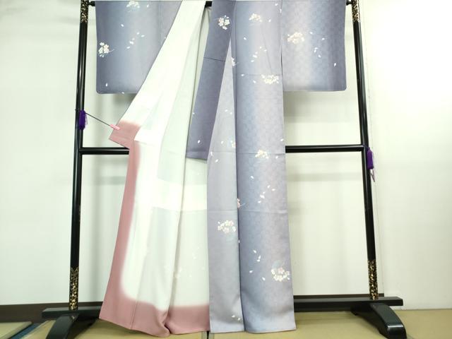 平和屋着物●極上 小紋 舞桜 暈し染め 逸品 未使用 DZAB2498kh6