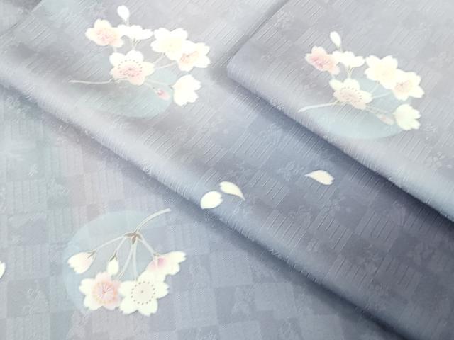 平和屋着物●極上 小紋 舞桜 暈し染め 逸品 未使用 DZAB2498kh6