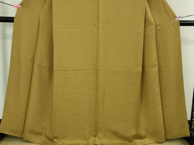 平和屋着物●極上 色無地 草花地紋 桑染色 逸品 DZAB2510kh6