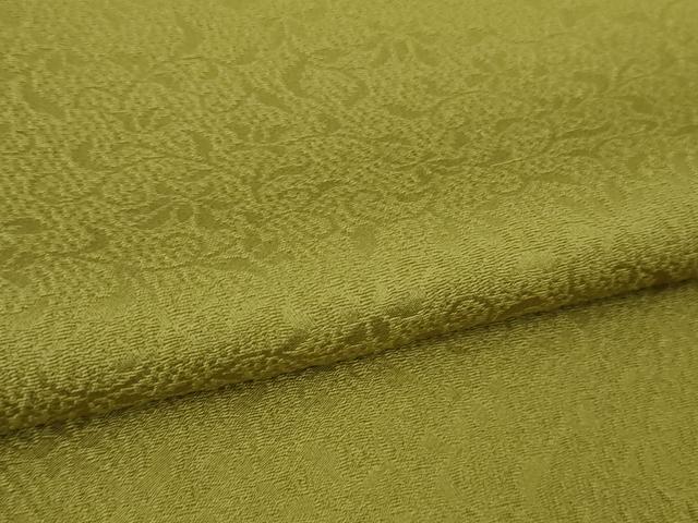 平和屋着物●極上 色無地 花唐草地紋 利休茶色 逸品 DZAB2511kh6