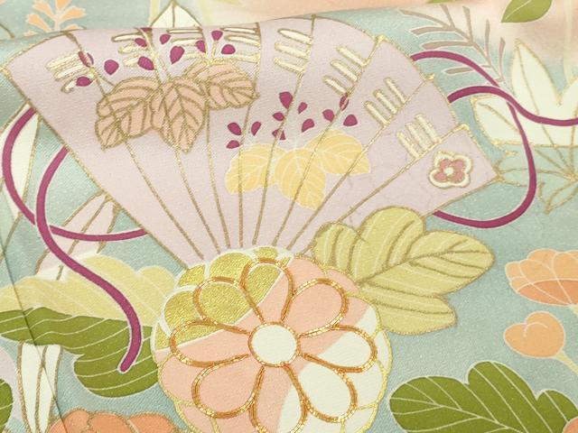 平和屋本店●極上 創業460年・千總 振袖 駒刺繍 御所車吉祥花文 虹色地 暈し染め 金彩 伊勢丹扱い 逸品 DZAB2526kh6
