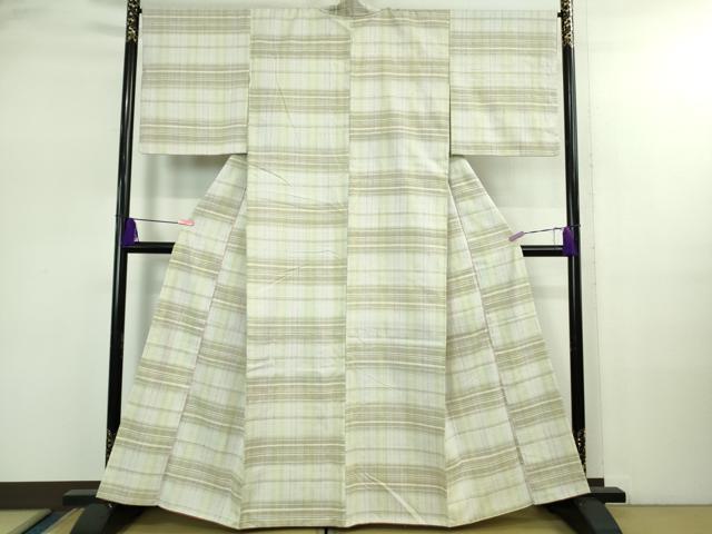 平和屋着物●極上 結城紬 横段文 逸品 DZAB2531kh6