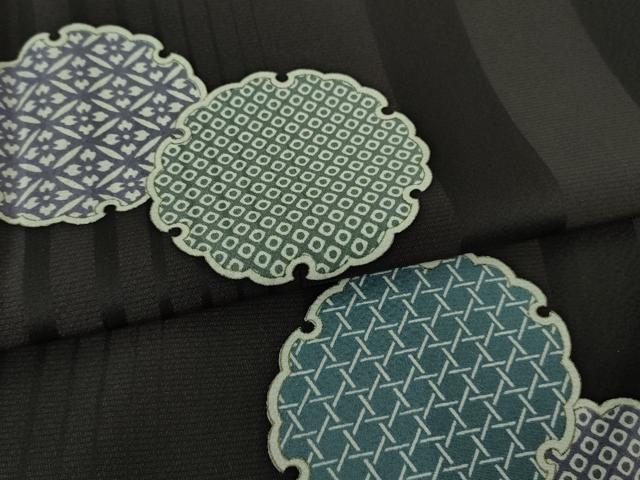 平和屋着物●極上 小紋 雪輪重ね 羊羹色地 逸品 DZAB2551kh6