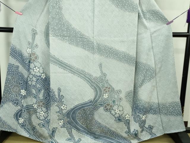 平和屋着物●極上 訪問着 絞り 草花文 金彩 逸品 DZAB2553kh6