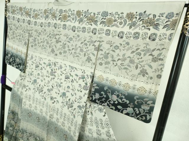 平和屋本店●極上 中国三大刺繍 スワトウ刺繍 汕頭刺繍 訪問着 更紗花文 暈し染め 金糸 逸品 DZAB2555kh6