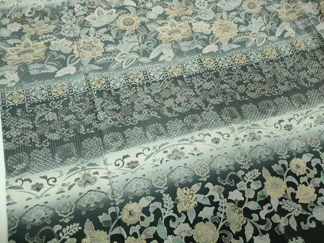 平和屋本店●極上 中国三大刺繍 スワトウ刺繍 汕頭刺繍 訪問着 更紗花文 暈し染め 金糸 逸品 DZAB2555kh6