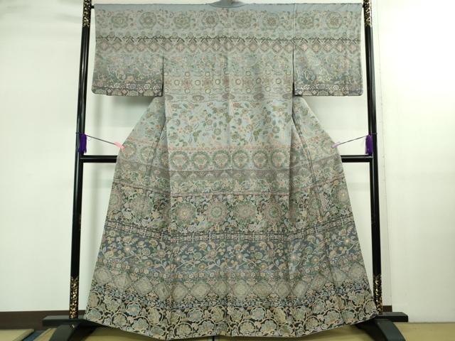 平和屋本店●極上 訪問着 総刺繍 更紗花唐草文 暈し染め 逸品 DZAB2560kh6