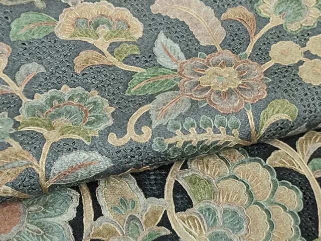 平和屋本店●極上 訪問着 総刺繍 更紗花唐草文 暈し染め 逸品 DZAB2560kh6