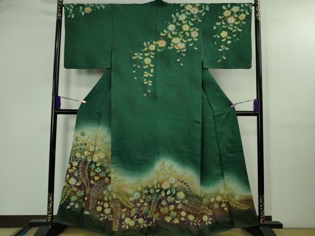 平和屋着物●極上 訪問着 辻が花 暈し染め 銀糸 逸品 DZAB2565kh6