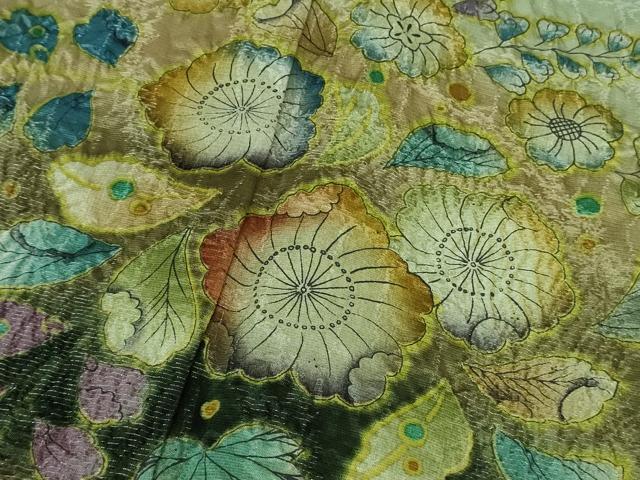 平和屋着物●極上 訪問着 辻が花 暈し染め 銀糸 逸品 DZAB2565kh6