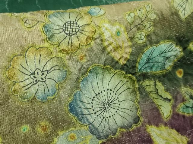 平和屋着物●極上 訪問着 辻が花 暈し染め 銀糸 逸品 DZAB2565kh6