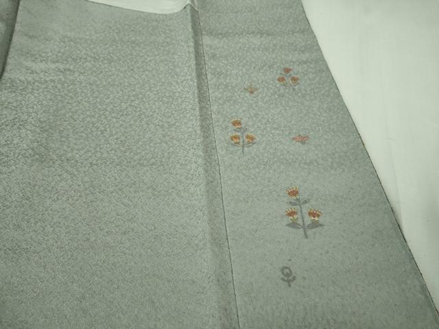 平和屋本店●極上 中国三大刺繍 スワトウ刺繍 汕頭刺繍 訪問着 エジプト壁画文様 灰青色地 金糸 逸品 DZAB2580kh6