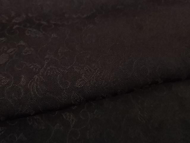平和屋着物●極上 色無地 鳳凰唐草地紋 烏羽色 逸品 DZAB2592kh6