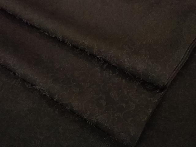 平和屋着物●極上 色無地 鳳凰唐草地紋 烏羽色 逸品 DZAB2592kh6