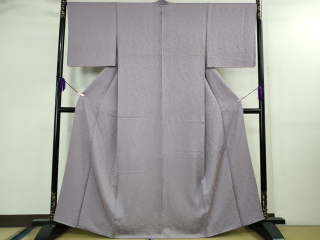 平和屋着物●極上 色無地 花唐草地紋 薄葡萄色 逸品 DZAB2593kh6