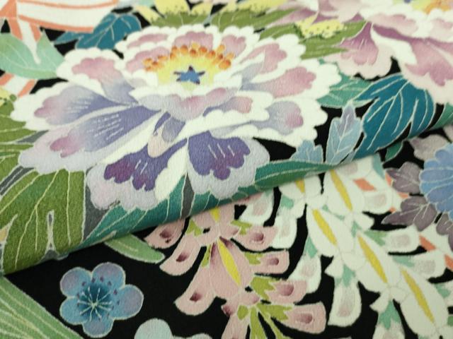 平和屋本店●極上 本加賀友禅作家 金津五雄 黒留袖 花籠に小鳥 証紙付き 逸品 DZAB2595kh6