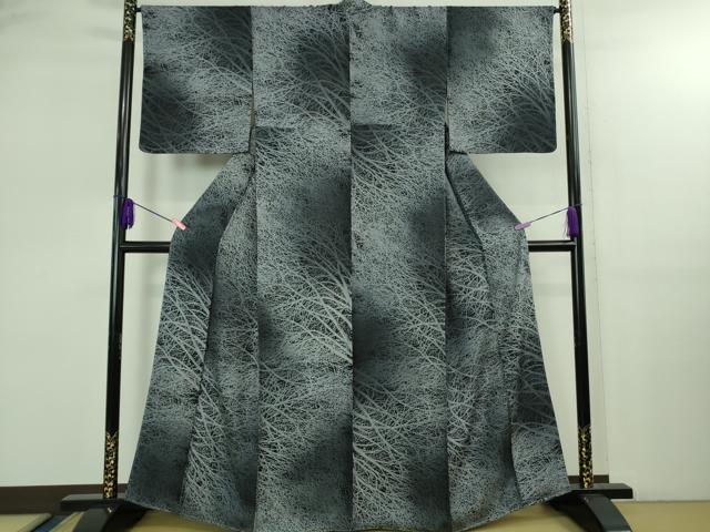 平和屋着物●極上 小紋 背抜き仕立て 樹林文 暈し染め 逸品 未使用 DZAB2599kh6