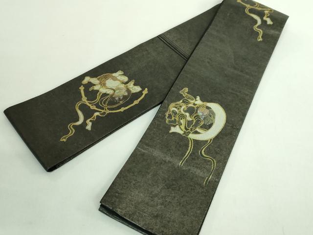 平和屋着物●極上 男性 角帯 螺鈿箔 風神雷神 金彩 逸品 DZAB2601kh6
