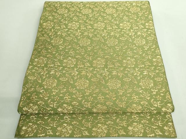 平和屋本店●最高級　龍村平蔵製　六通柄　本袋帯　一重蔦中牡丹　金糸　逸品　DZAB2619kh6 平和屋本店○最高級 龍村平蔵製 六通柄 本袋帯 一重蔦中牡丹 金糸 逸品