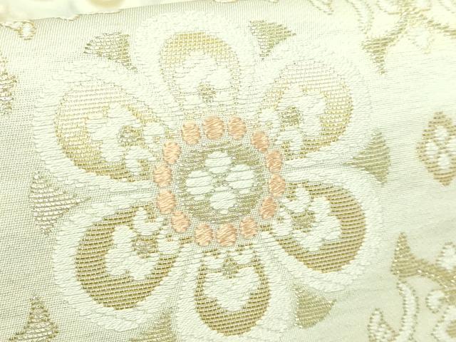 平和屋着物●極上 六通柄袋帯 唐織 花唐草 金糸 逸品 DZAB2630kh6