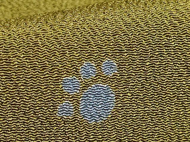 平和屋着物●極上 九寸名古屋帯 犬 鶯茶色地 鬼しぼ縮緬 やまと誂製 逸品 DZAB2656kh6