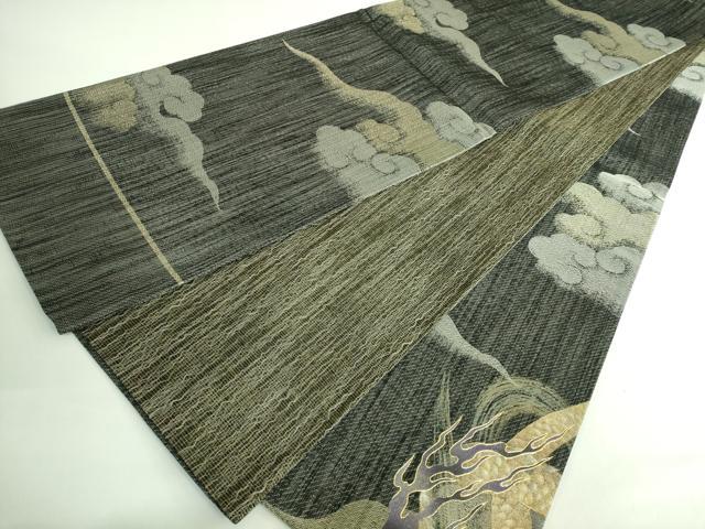 平和屋本店●極上 西陣 おぐら謹製 太鼓柄袋帯 螺鈿 龍 金彩 証紙付き 逸品 未使用 DZAB2662kh6