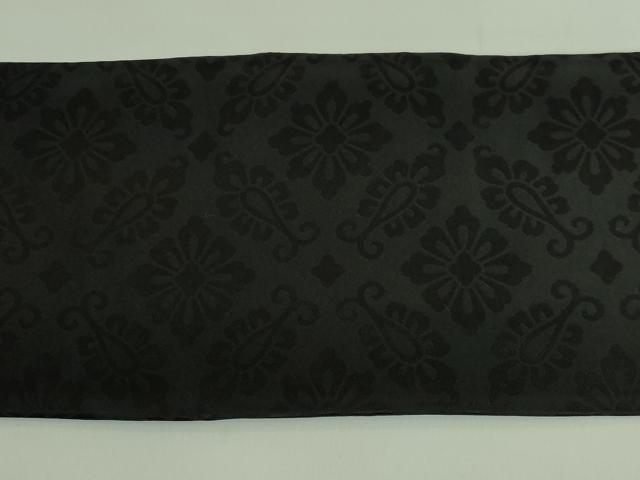 平和屋着物●極上 アンティーク 大正ロマン 九寸名古屋帯 総刺繍 宝尽くし 黒地 金糸 逸品 DZAB2668kh6