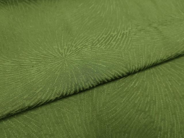 平和屋着物●極上 色無地 乱菊地紋 濃い草葉色 逸品 未使用 DZAB2732kh6