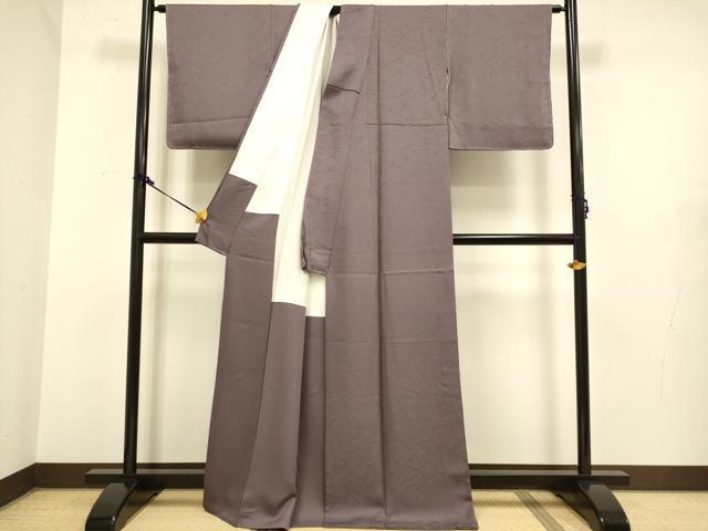 平和屋着物●極上 色無地 草花地紋 濃色 逸品 DZAB2735kh6