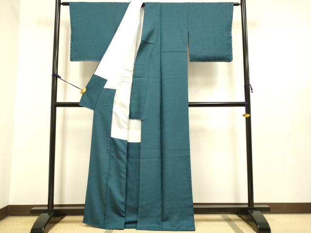 平和屋着物●極上 色無地 草木染 模様染 辻が花 褐返色 反端付き 逸品 DZAB2737kh6