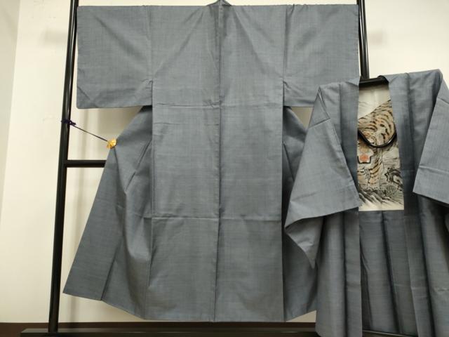 平和屋着物■極上 男性 本場大島紬 アンサンブル 長羽織 羽裏・虎 逸品 DZAB2745kh6