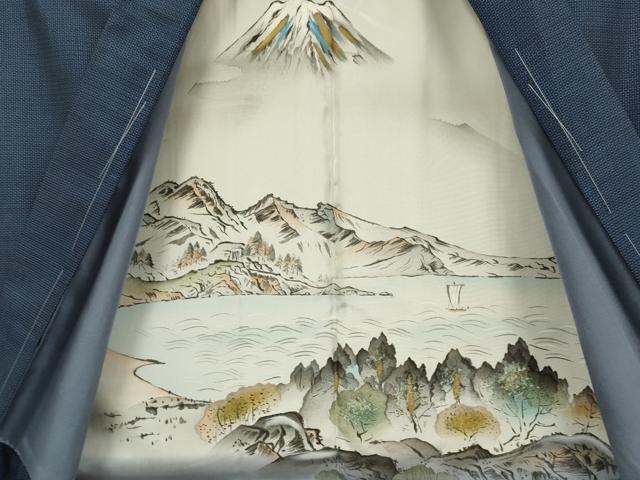 平和屋着物■極上 男性 本場大島紬 アンサンブル キングサイズ 長羽織・長襦袢(袷)セット 100亀甲 総詰め 逸品 未使用 DZAB2748kh6