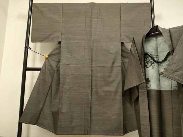 平和屋着物■極上 男性 本場大島紬 アンサンブル 長羽織 逸品 未使用 DZAB2749kh6