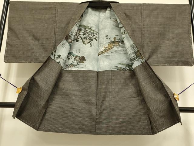 平和屋着物■極上 男性 本場大島紬 アンサンブル 長羽織 逸品 未使用 DZAB2749kh6