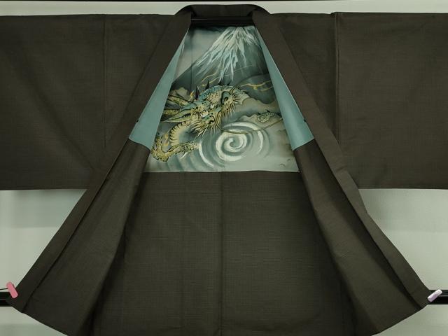 平和屋着物●極上 男性 本場大島紬 アンサンブル 100亀甲 総詰め 羽裏・龍 逸品 DZAB2756kh6