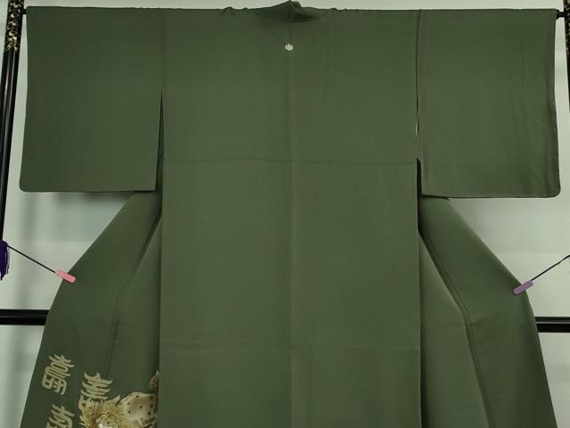 平和屋本店●極上 色留袖 駒刺繍 唐獅子 仙斉茶色地 金彩 逸品 DZAB2763kh6