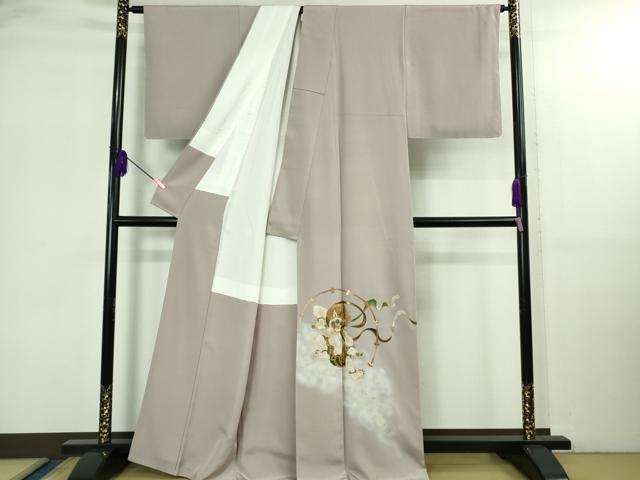 平和屋本店●極上 島田えり茂 色留袖 螺鈿 風神雷神 薄葡萄色地 暈し染め 金銀彩 逸品 DZAB2764kh6