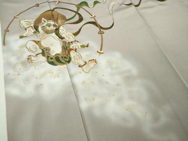 平和屋本店●極上 島田えり茂 色留袖 螺鈿 風神雷神 薄葡萄色地 暈し染め 金銀彩 逸品 DZAB2764kh6