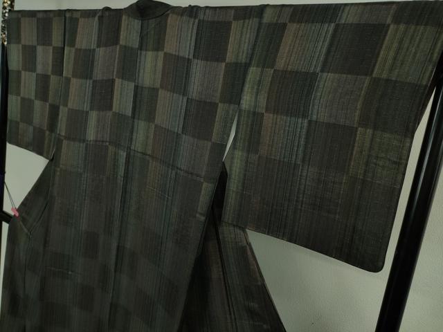 平和屋着物●極上 BANKANわものや 紬 市松文様 たとう紙付き 逸品 DZAB2768kh6