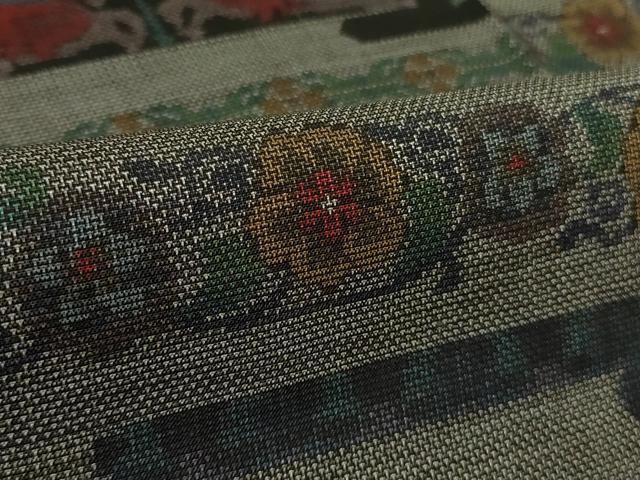 平和屋着物●極上 本場大島紬 9マルキ エ霞花文 逸品 未使用 DZAB2788kh6