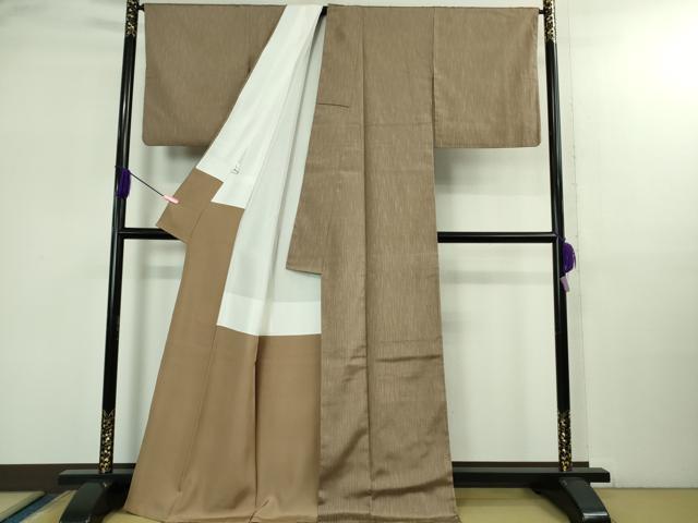 平和屋着物●極上 竹節紋 小紋 お召地 反端付き 逸品 DZAB2793kh6