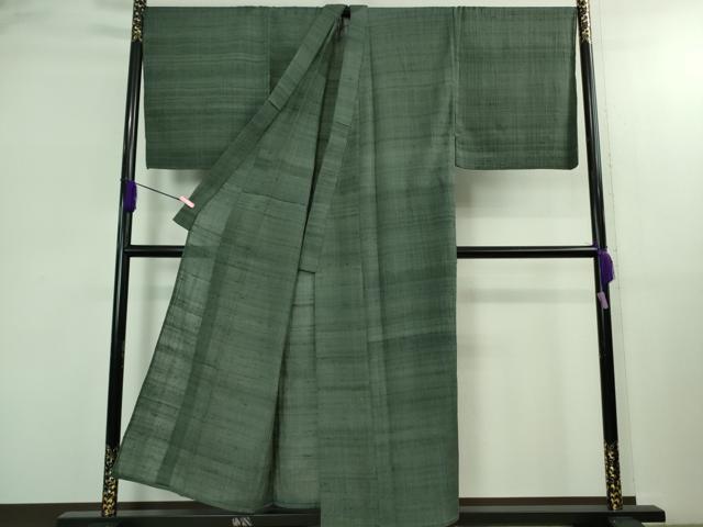 平和屋本店*極上 夏物 男性 染織の名門 しょうざん 生紬 キングサイズ 色無地 錆鼠色 逸品 DZAB2823kh6
