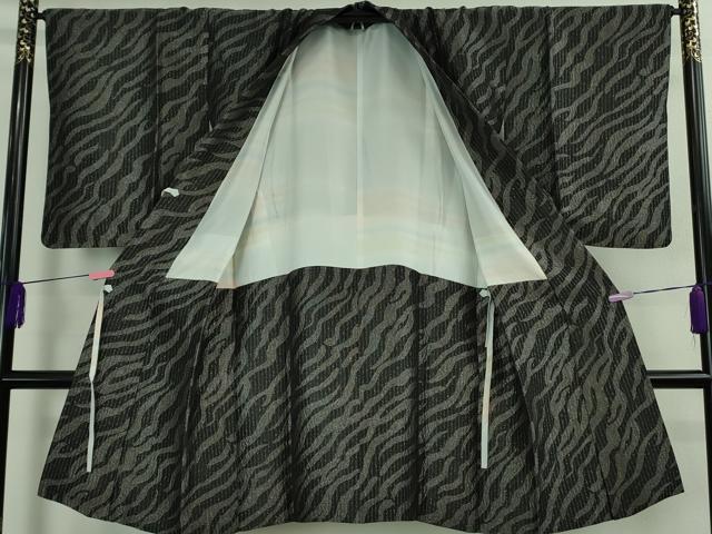 平和屋着物#極上 道中着 ロング丈 霞文 銀糸 銀通し地 逸品 DZAB2831kh6