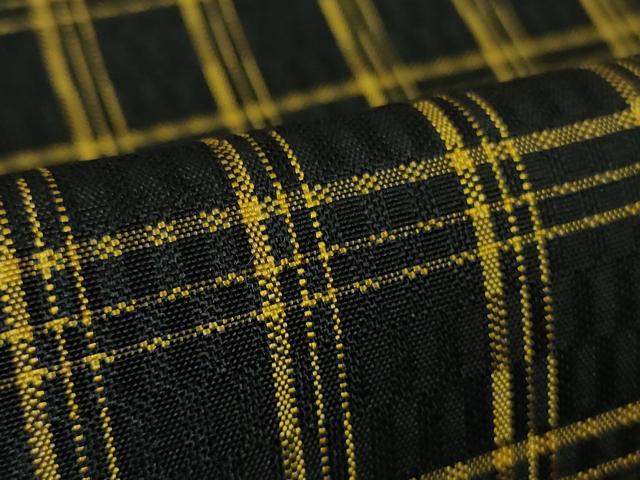 平和屋本店●極上 本場黄八丈 黒八丈 市松綾織 紬 格子 逸品 DZAB2837kh6