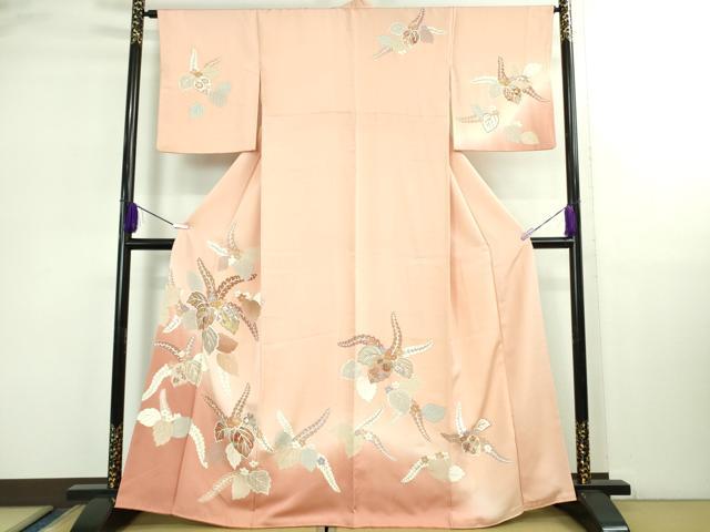 平和屋本店●極上 創業460年・千總 訪問着 駒刺繍 桐花文 虹色地 暈し染め 金彩 三越扱い 逸品 DZAB2844kh6