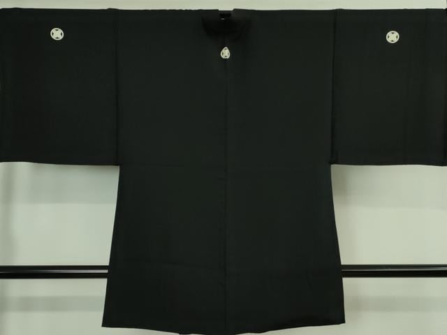 平和屋着物#極上 男性 黒紋付長羽織 羽裏・虎 逸品 DZAB2849kh6