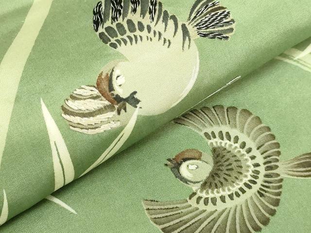 平和屋本店●極上 アンティーク 大正ロマン 六通柄 京袋帯 手刺繍 雀 逸品 DZAB2875kh6